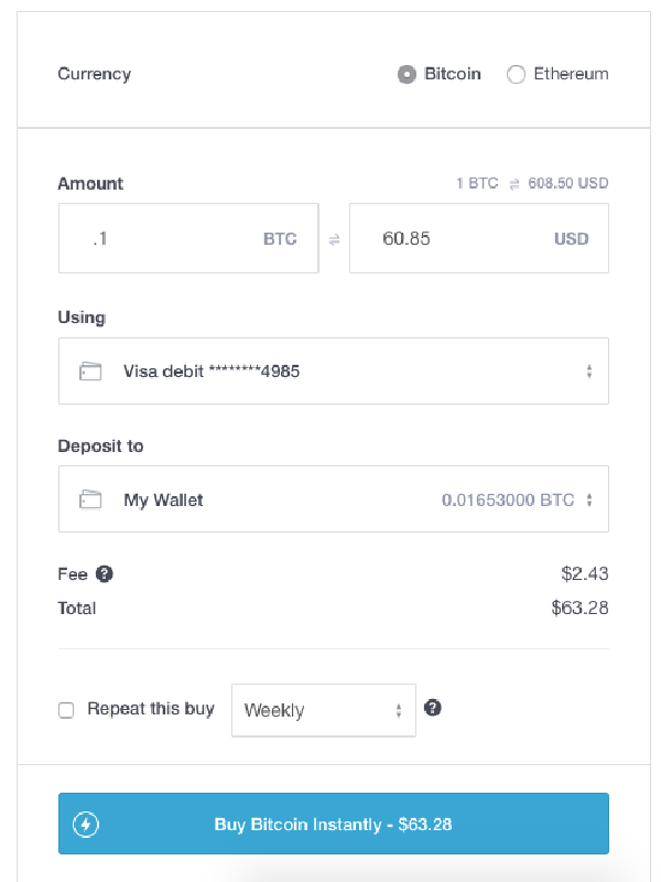 Visa or master card bitcoin payment online method to purchase coins